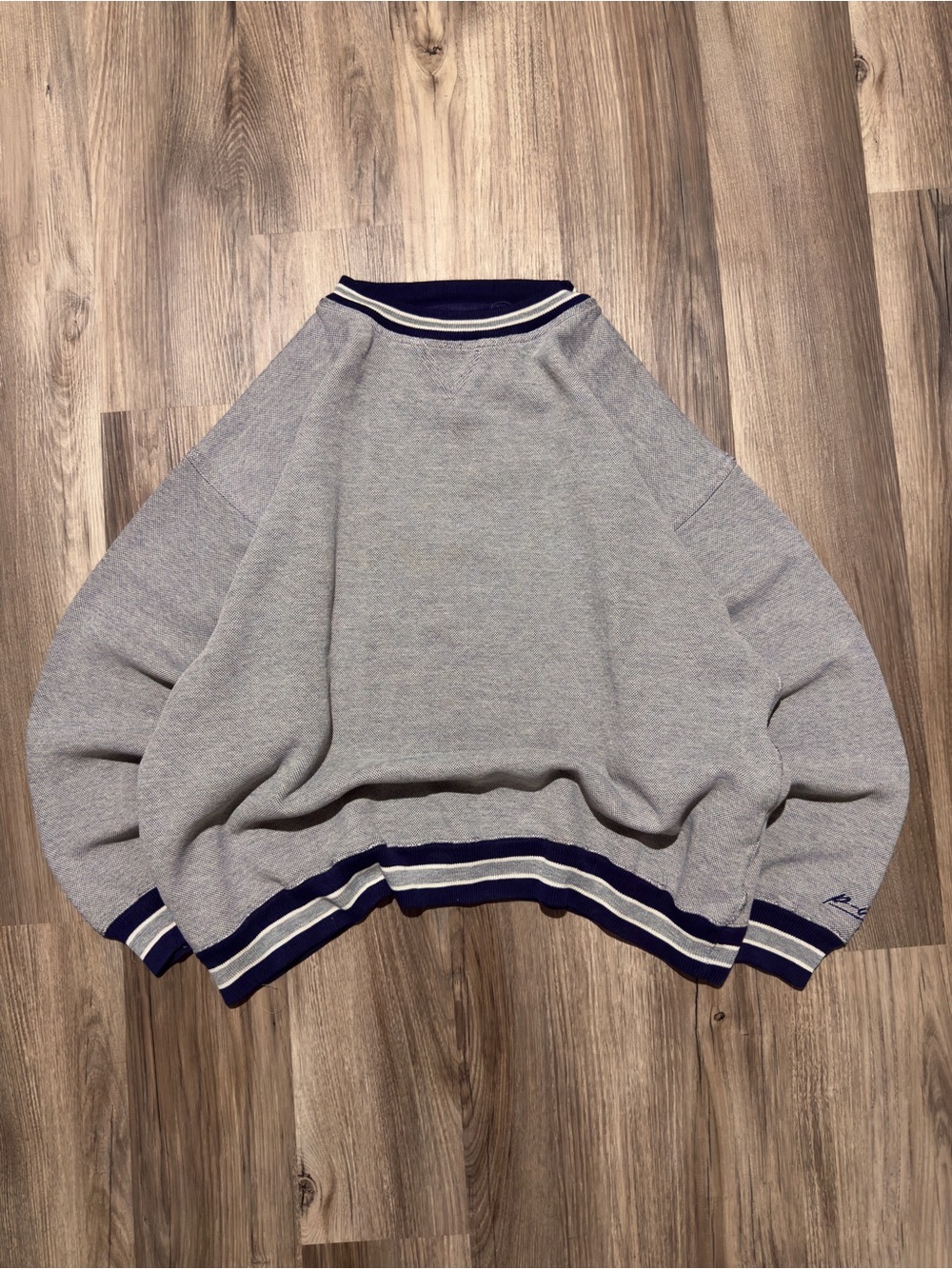 Vintage 1990’s BAC Premier P-Caso Varsity Trim Boxy Fit Sweatshirt • Size L